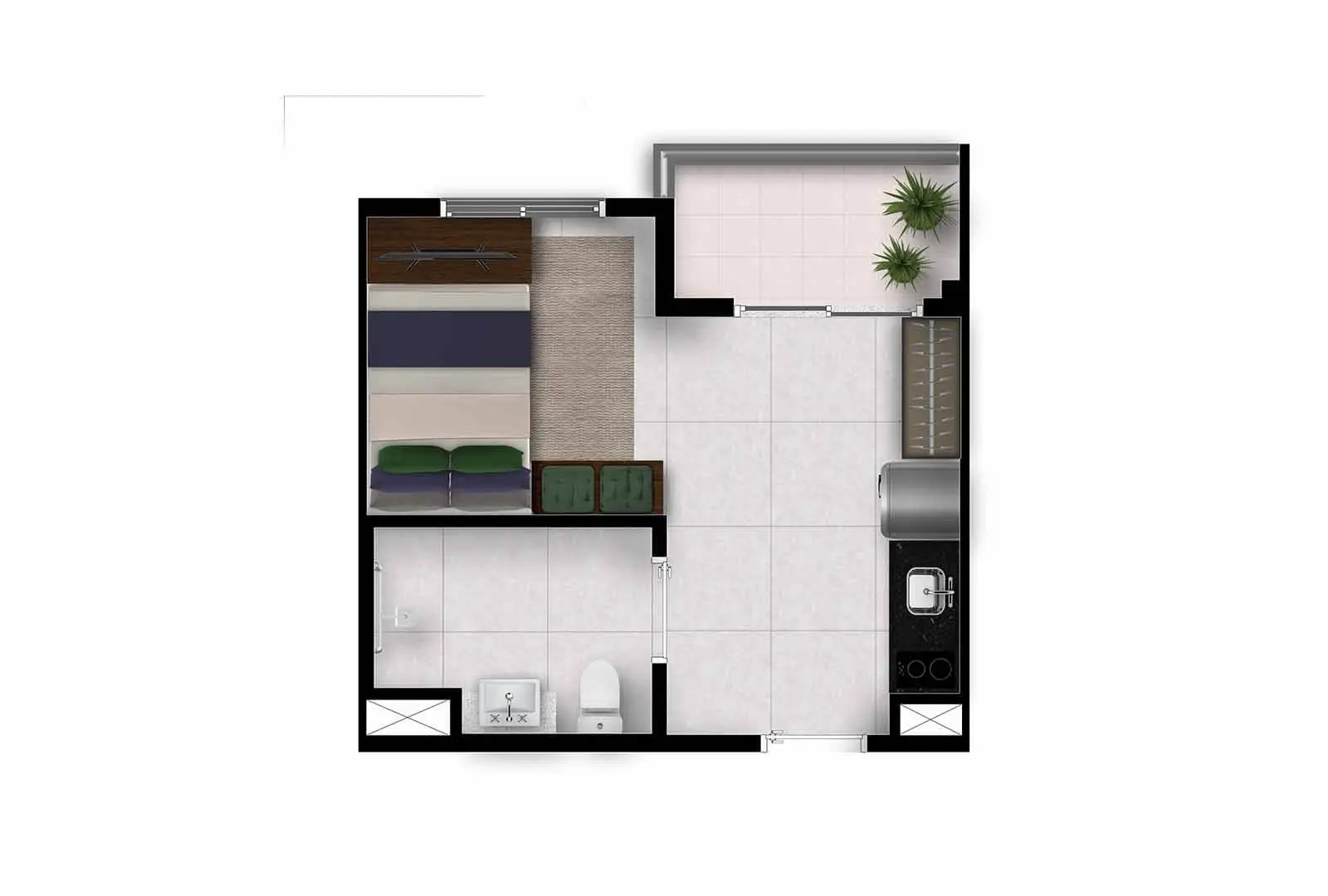 Nex One João Cachoeira — Studio Nr - 25 M² Final