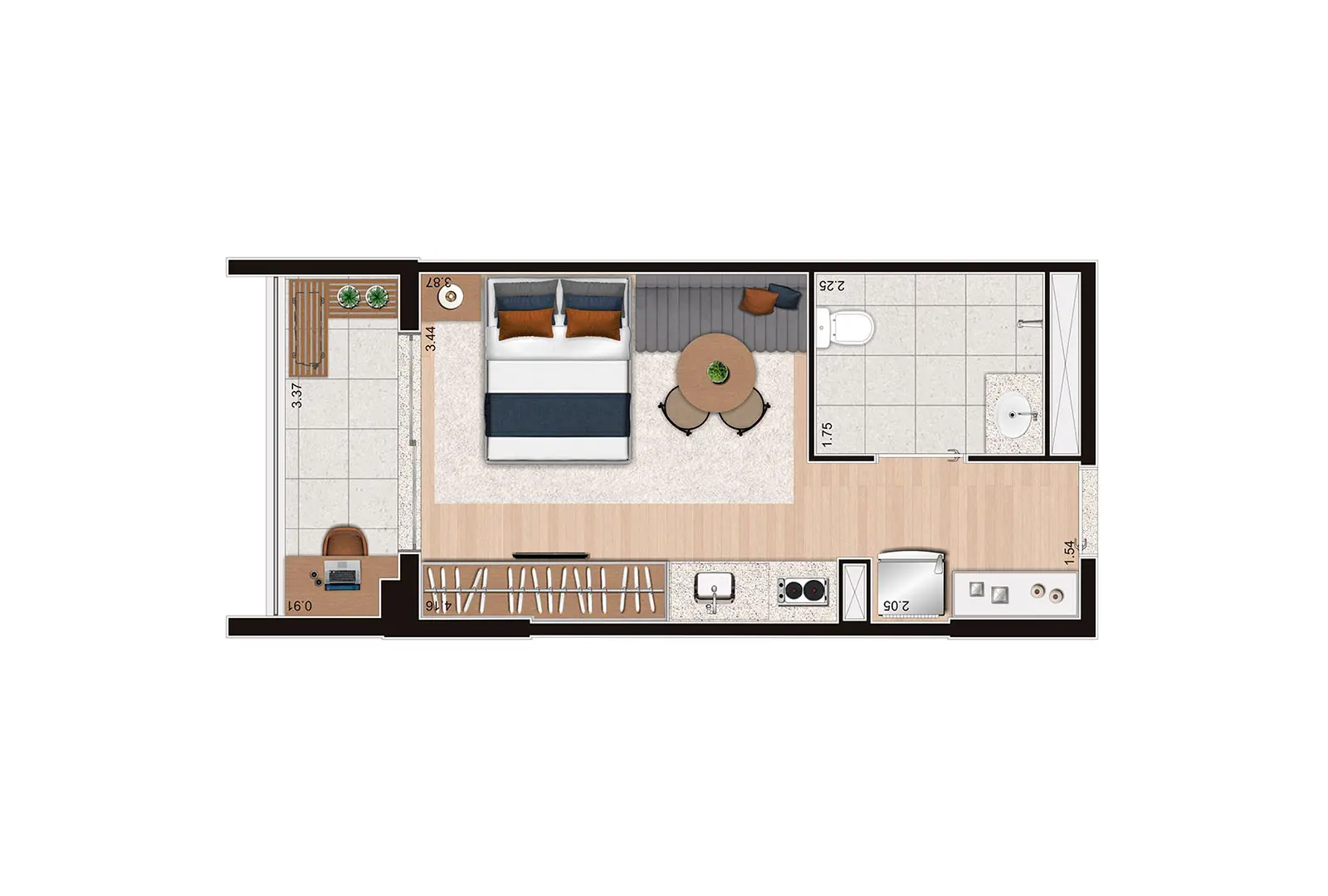 Nex One Faria Lima — Studio Nr 30 M²